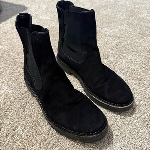 Vince Suede Black Ankle Boots
